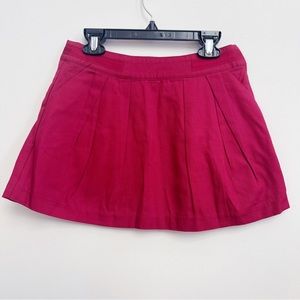 Jacadi Paris Burgundy Red Cotton Skirt Pockets Girls 8 Y NWT